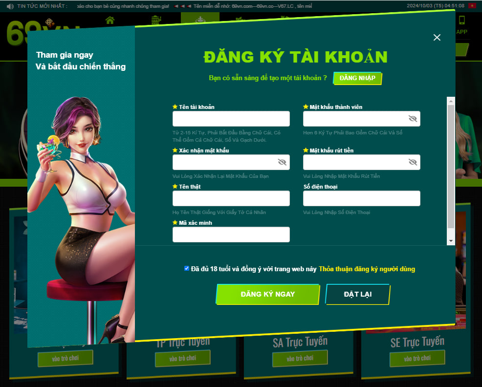 Các bước tham gia cá cược tại 69VN Casino